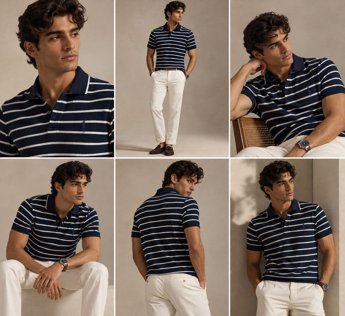 Polo a rayas Polo Ralph Lauren - Azul marino