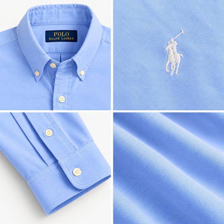 Camisa Oxford Polo Ralph Lauren - Celeste
