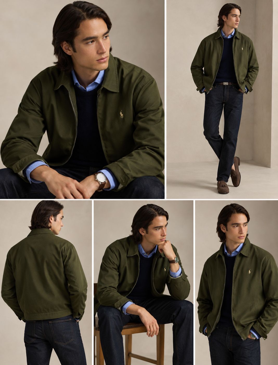 Chumpa de algodón con cierre Polo Ralph Lauren - Verde olivo