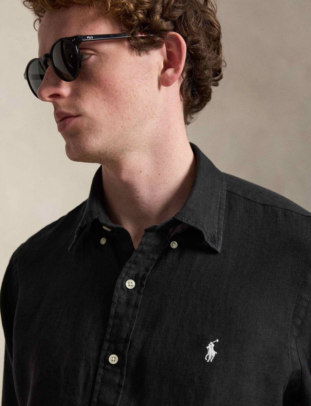 Camisa Polo Ralph Lauren de lino - Negro