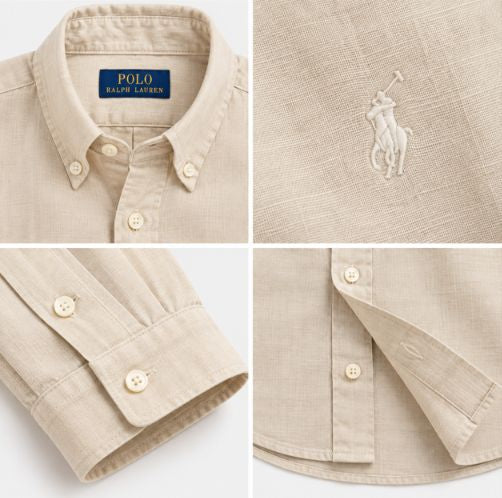 Camisa Polo Ralph Lauren de lino - Gris