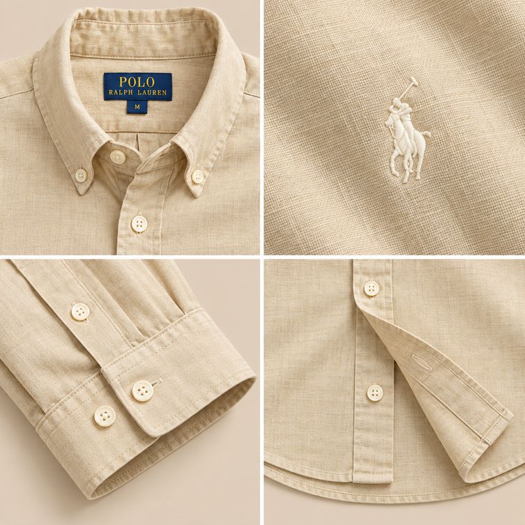 Camisa Polo Ralph Lauren de lino - Beige