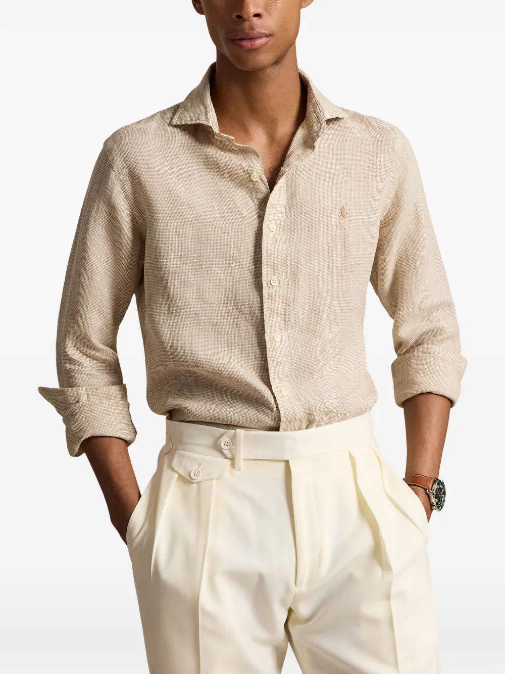Camisa de lino texturizado Polo Ralph Lauren - Beige