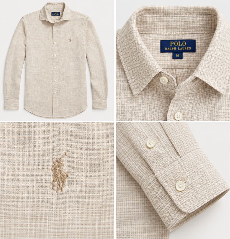 Camisa de lino texturizado Polo Ralph Lauren - Beige