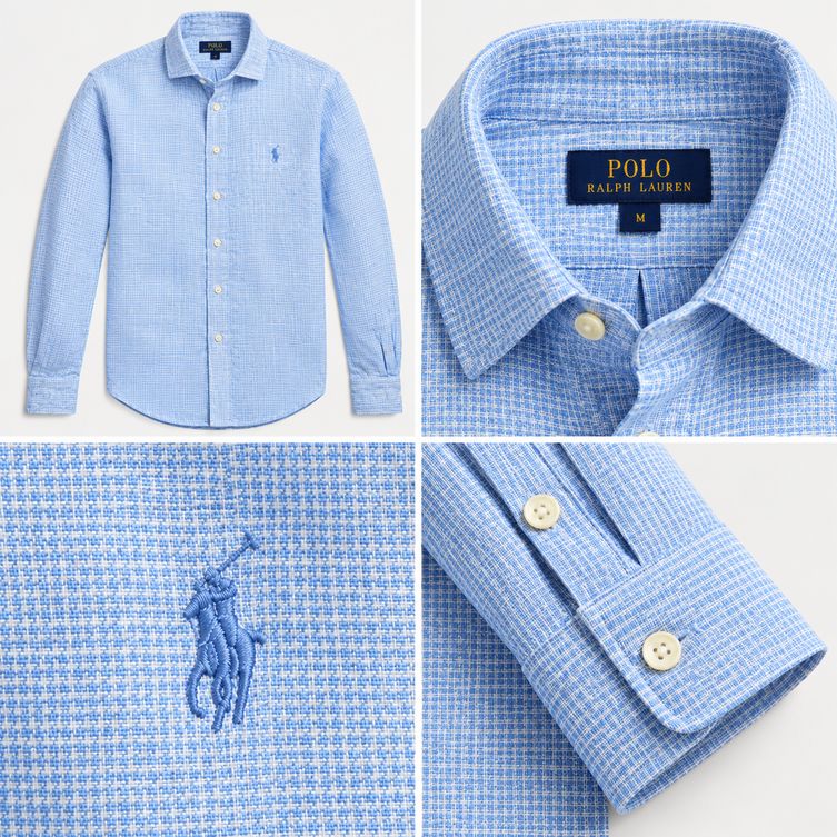 Camisa de lino texturizado Polo Ralph Lauren - Azul