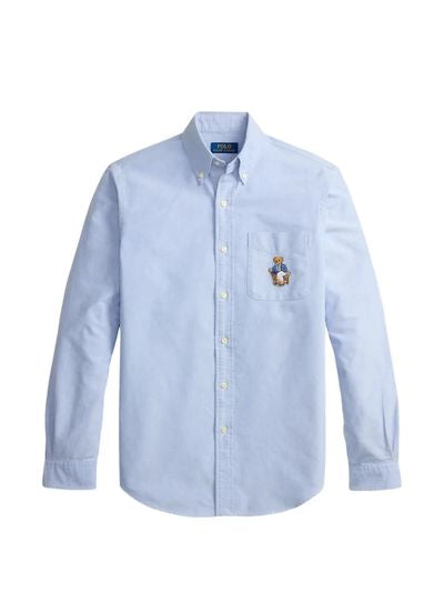 Camisa Oxford Polo Bear - Celeste